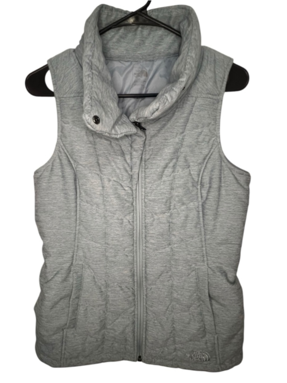 The North Face Light Blue Quilted Insulated Full Zip Up Winter Vest